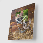 Horse Wall Clock met Horse's Afbeelding, naam Vierkante Klok (Hoek)