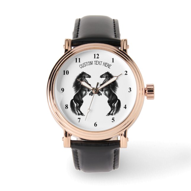 Horse Watch met aangepaste tekst Horloge (Voorkant)