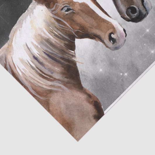 Horse Waterverf Night Sky Tissuepapier (Detail)
