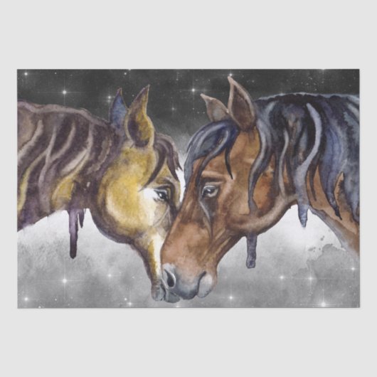 Horse Waterverf Night Sky Tissuepapier (Voorkant)