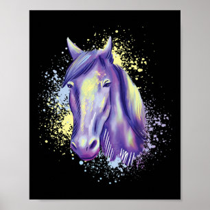 Horse Waterverf Paardrijden Paardenliefhebber Poster