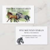 Horse Waterverf Riding Stables Western Visitekaartje (Voorkant / Achterkant)