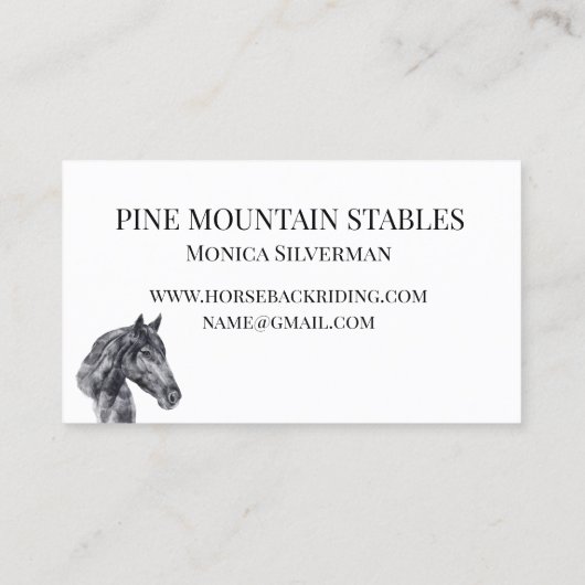 Horse Waterverf Riding Stables Western Visitekaartje (Achterkant)