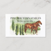 Horse Waterverf Riding Stables Western Visitekaartje (Voorkant)