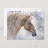 Horse Wavey Mane Christmas Feestdagenkaart (Voorkant / Achterkant)