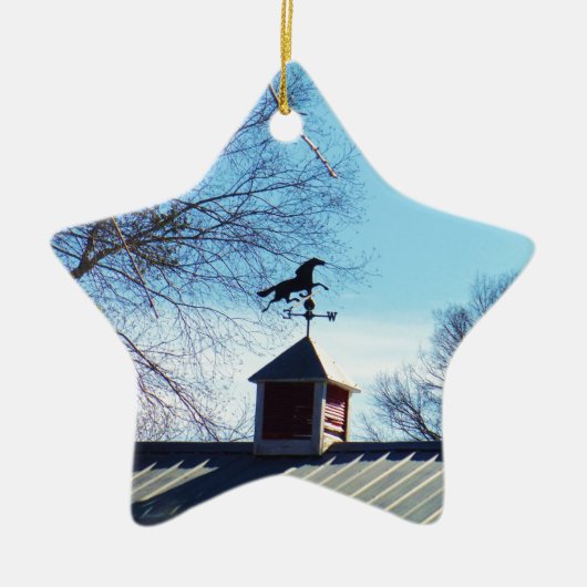 Horse Weather Vane Blue Sky Keramisch Ornament (Voorkant)