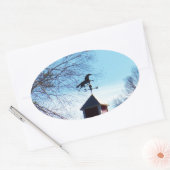 Horse Weather Vane Blue Sky Ovale Sticker (Envelop)