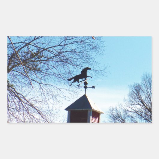 Horse Weather Vane Blue Sky Rechthoekige Sticker (Voorkant)