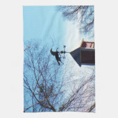 Horse Weather Vane Blue Sky Theedoek (Verticaal)