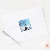 Horse Weather Vane Blue Sky Vierkante Sticker (Envelop)