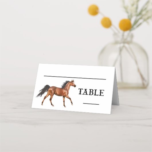 Horse Western Country Wedding Rustic Party Plaatskaartje (Voorkant)