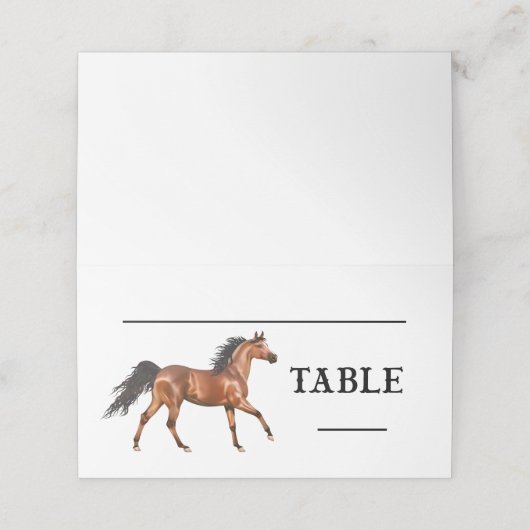 Horse Western Country Wedding Rustic Party Plaatskaartje (Buitenkant ongevouwen)