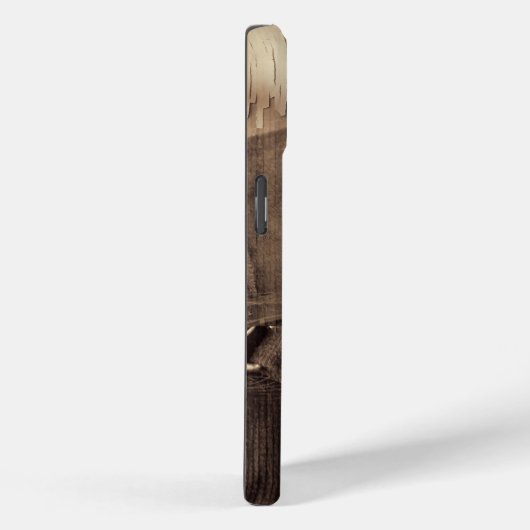 Horse  Western Sepia Rustic Wood Case-Mate iPhone Case (Achterkant / Rechts)