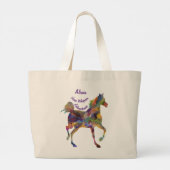 Horse Whisperer I Love Horses Personalize Name Grote Tote Bag (Achterkant)