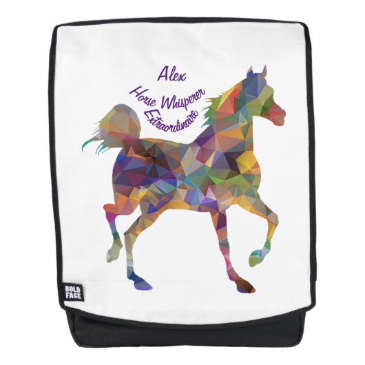 Horse Whisperer Snazzy Art Horse personaliseren Rugtassen (Voorkant)