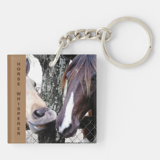 Horse Whisperer Two Horses Kisssing Sleutelhanger (Achterkant)