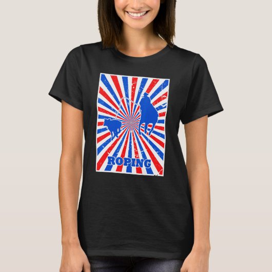 Horse White Blue Stripes Sunburst T-shirt (Voorkant)