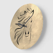 Horse Wild Mane Dun Palomino Abstract Grote Klok (Hoek)