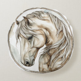 Horse Wild Tame en tijdloos Collectie Rond Kussen