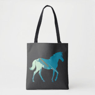 Horse Wildlife Natuur Illustratie Silhouette Art Tote Bag