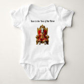 Horse with crown on golden throne Chinese New Year Romper (Voorkant)
