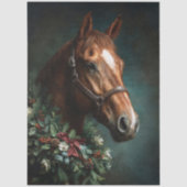 Horse with Holiday Wreath and Red Ribbon Tissuepapier (Voorkant)