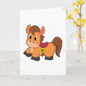 Horse with Saddle Kaart (Gele Bloem)