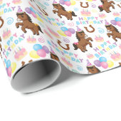 Horse Wrapping Paper in White Cadeaupapier (Rol Hoek)