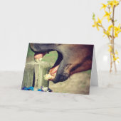 Horse Yawn Kaart (Gele Bloem)
