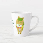 Horse Year Lucky Cute Personalized Name Latte Mug Mok (Rechts)