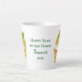 Horse Year Lucky Cute Personalized Name Latte Mug Mok (Voorkant)