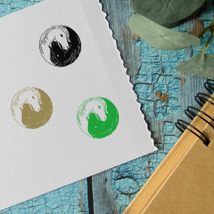 Horse Yin Yang Sign Rubberstempel