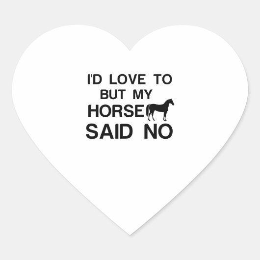 HORSE ZEI NEE HART STICKER (Voorkant)