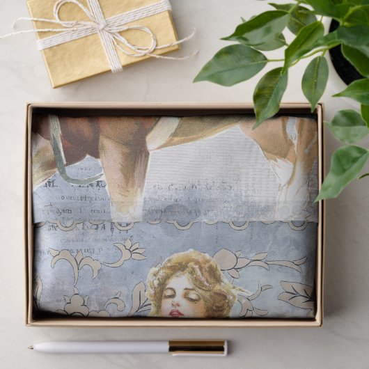 Horseback Blue, gemengde media-ontkoppeling Tissuepapier (Geschenk)