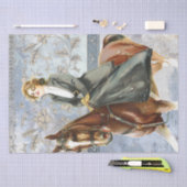 Horseback Blue, gemengde media-ontkoppeling Tissuepapier (Craft)