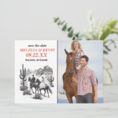 Horseback Canyon Couple Save the Date (Staand voorkant)