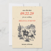 Horseback Canyon Couple Save the Date (Voorkant)