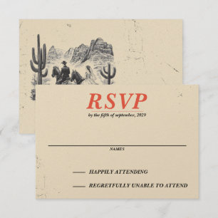 Horseback Canyon paar RSVP Kaartje