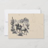 Horseback Canyon paar RSVP Kaartje (Achterkant)