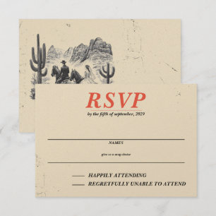 Horseback Canyon paar RSVP Kaartje