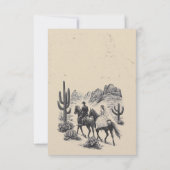 Horseback Canyon Paar Voedsel Keuzen RSVP Kaartje (Achterkant)