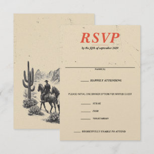 Horseback Canyon Paar Voedsel Keuzen RSVP Kaartje