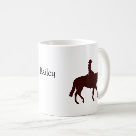 Horseback Cowgirl Personalized Koffiemok (Voorkant rechts)