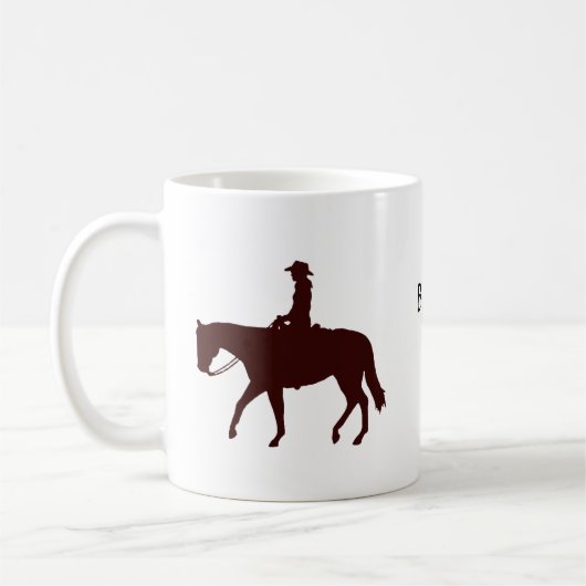 Horseback Cowgirl Personalized Koffiemok (Links)