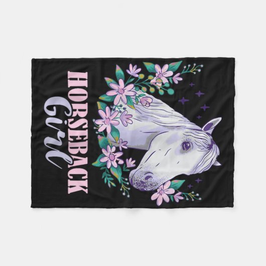 Horseback Girl Horseback Riding Horse Lover Equest Fleece Deken (Voorkant (Horizontaal))