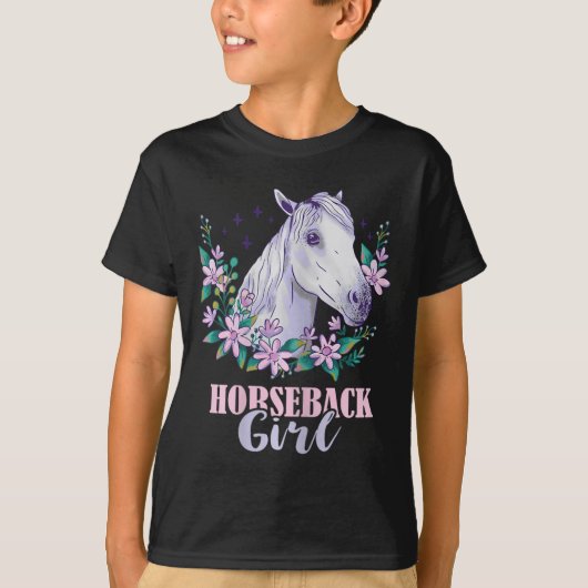Horseback Girl Horseback Riding Horse Lover Equest T-shirt (Voorkant)