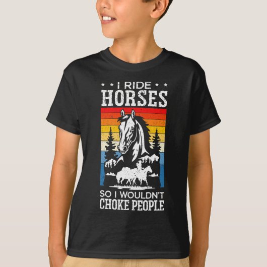 Horseback Horse Riding Horse Equestrian Saddle T-shirt (Voorkant)