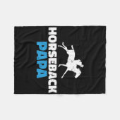 Horseback Papa Horse Riding Fleece Deken (Voorkant (Horizontaal))