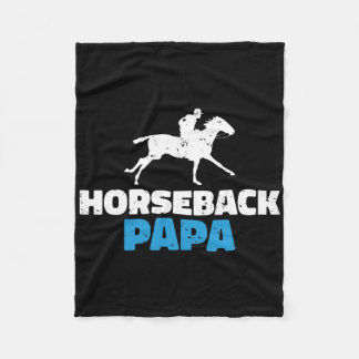 Horseback Papa Horse Riding Fleece Deken
