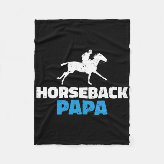 Horseback Papa Horse Riding Fleece Deken (Voorkant)
